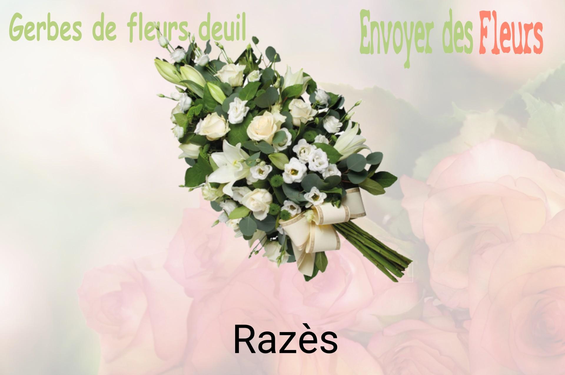 Gerbe de fleurs de deuil livrée à Razès